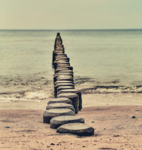 Baltic Sea, groyne at the beach of Graal-Müritz Baltic Sea, groyne at the beach of Graal-Müritz